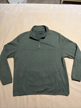 Royal Class Marled Top Mens XLarge Dark Green Snap Mock Neck Pullover Sweater